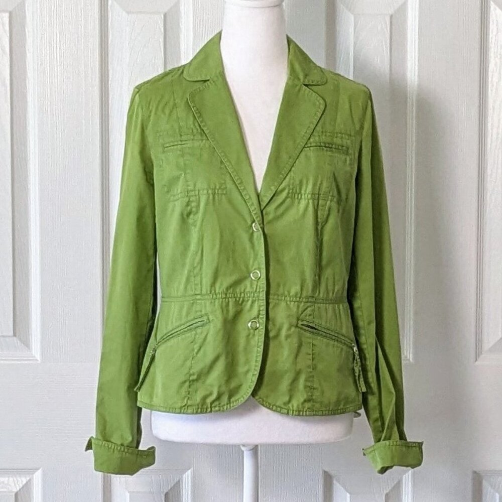ANN TAYLOR LOFT Women's Lightweight Snap Up Jacket   Size 6  Green NWOT